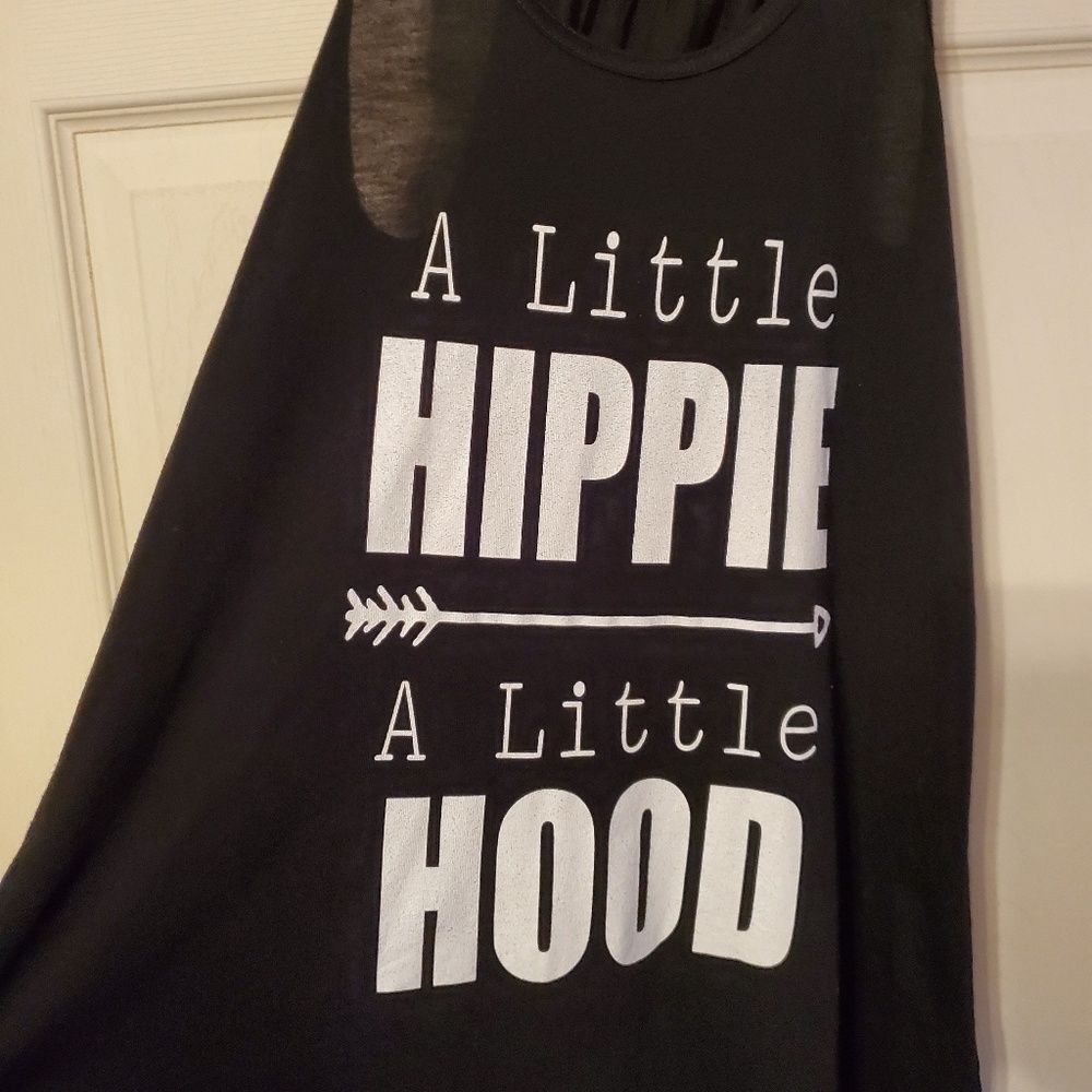 A little hippie a little hood racerback tank